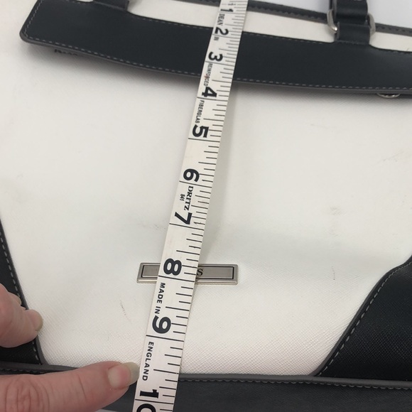 Chaps Black and White Color Block Bag Purse - Picture 7 of 10